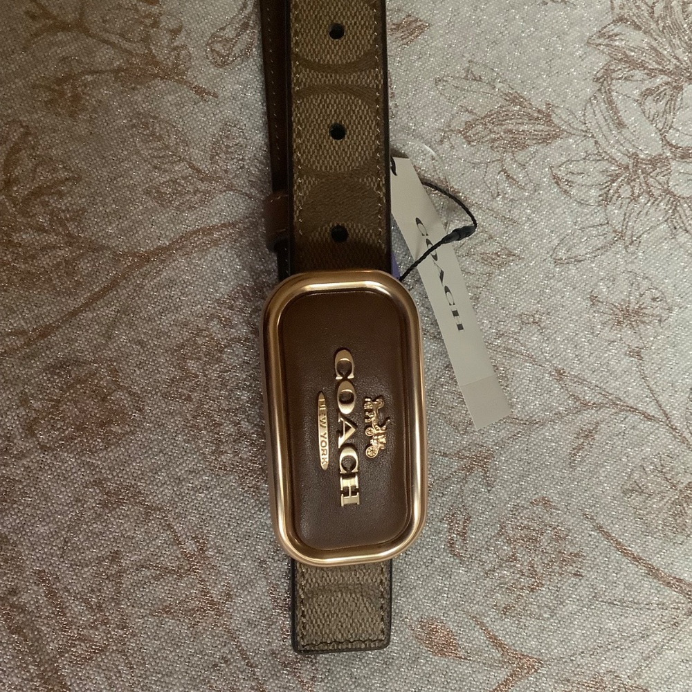 COACH Signature Buckle Cut To Size Morgan Belt, 25 Mm In Tan/Brown OS - Picture 8 of 11